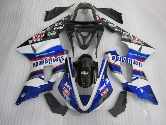 00-01 Black White Blue Santander YZF R1 Motorcycle Fairings 00-01 Black White Blue Santander YZF R1 Motorcycle Fairings