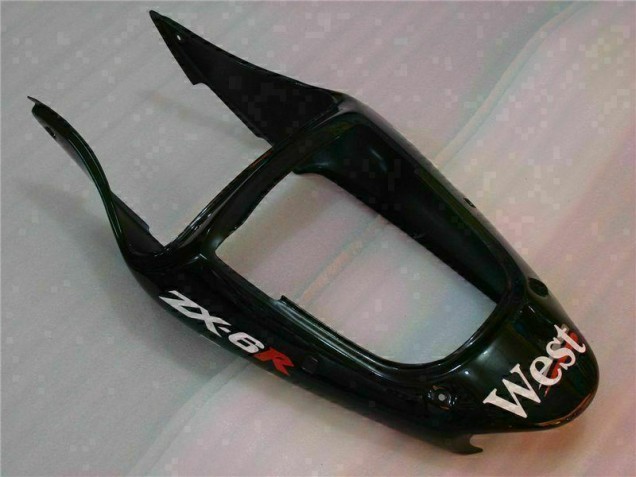 00-02 Black West Ninja ZX6R Motorcycle Fairings 00-02 Black West Ninja ZX6R Motorcycle Fairings