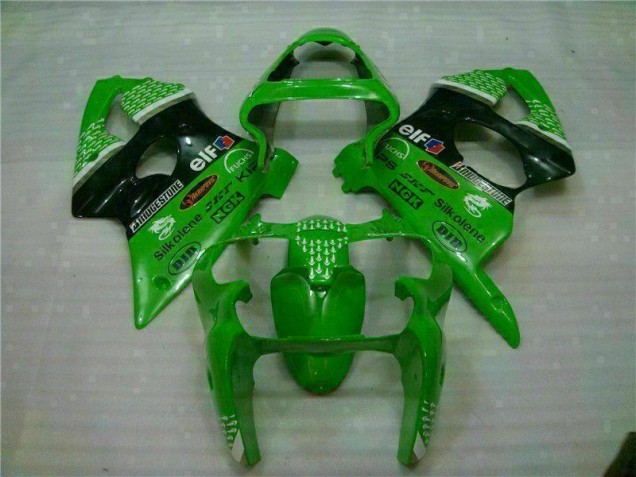 00-02 Green Black ZX6R Motorcycle Fairing 00-02 Green Black ZX6R Motorcycle Fairing