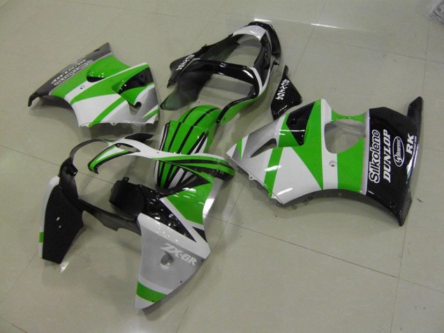 00-02 Green White Stripe ZX6R Motorcycle Fairings 00-02 Green White Stripe ZX6R Motorcycle Fairings