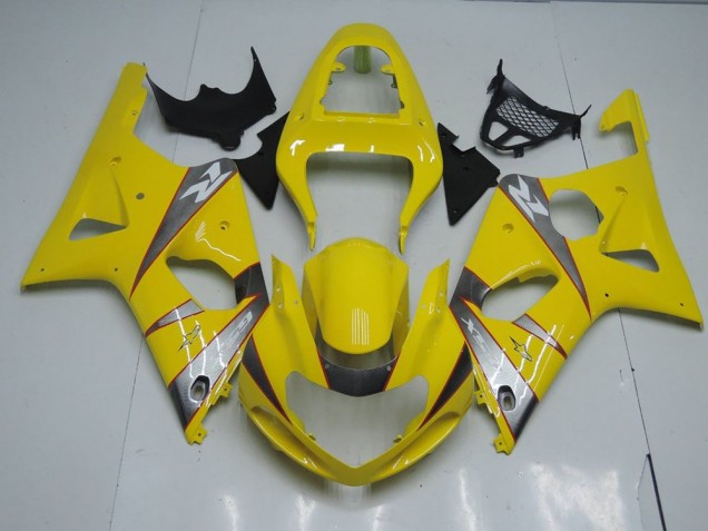 00-02 Yellow and Grey GSXR 1000 Motorcycle Fairings