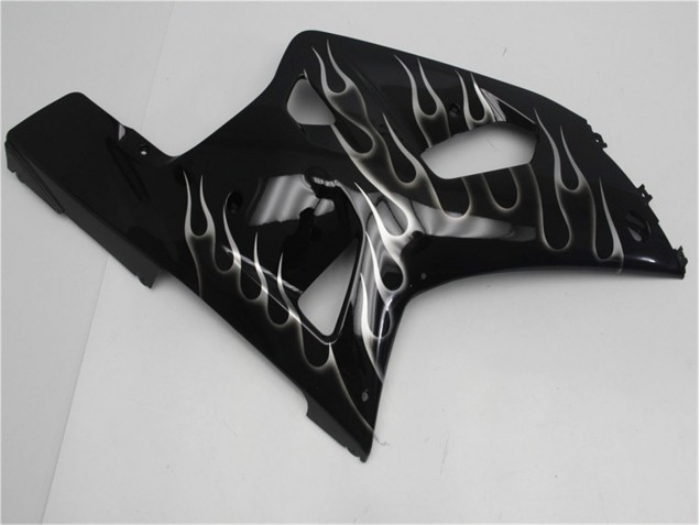 01-03 Black White Flame GSXR 600/750 Motorcycle Fairings 01-03 Black White Flame GSXR 600/750 Motorcycle Fairings