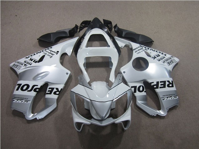 01-03 Silver Repsol CBR600 F4i Motorcycle Fairings 01-03 Silver Repsol CBR600 F4i Motorcycle Fairings