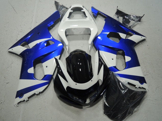 01-03 White Blue GSXR 600 Motorcycle Fairings 01-03 White Blue GSXR 600 Motorcycle Fairings