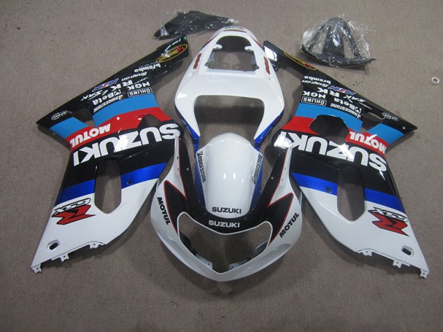 01-03 White Blue Motul GSXR 600 Motorcycle Fairings 01-03 White Blue Motul GSXR 600 Motorcycle Fairings