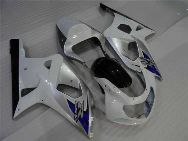 01-03 White Silver GSXR 600/750 Motorcycle Fairings 01-03 White Silver GSXR 600/750 Motorcycle Fairings