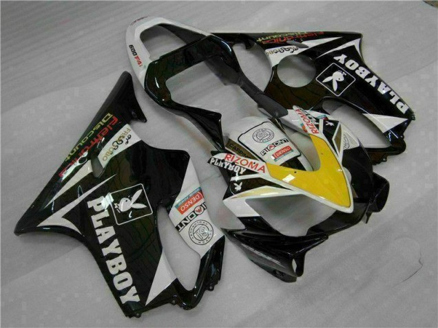 01-03 Yellow Silver Black Playboy CBR600 F4i Motorcycle Fairings 01-03 Yellow Silver Black Playboy CBR600 F4i Motorcycle Fairings