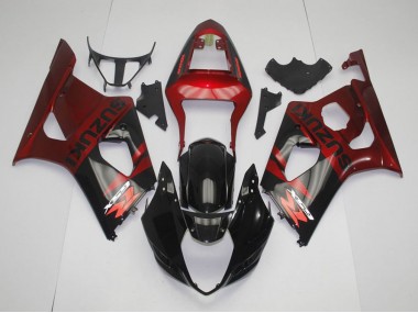 03-04 Black Red GSXR 1000 Motorcycle Fairings