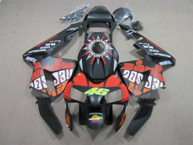 03-04 Black Red Repsol 46 CBR600RR Motorcycle Fairings 03-04 Black Red Repsol 46 CBR600RR Motorcycle Fairings