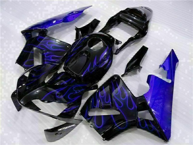03-04 Black with Blue Flame CBR600RR Motorcycle Fairings 03-04 Black with Blue Flame CBR600RR Motorcycle Fairings