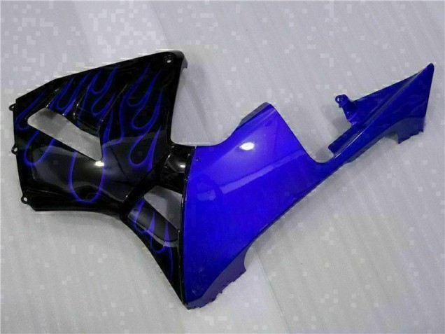 03-04 Black with Blue Flame CBR600RR Motorcycle Fairings 03-04 Black with Blue Flame CBR600RR Motorcycle Fairings