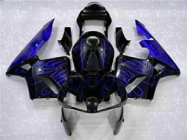 03-04 Black with Blue Flame CBR600RR Motorcycle Fairings 03-04 Black with Blue Flame CBR600RR Motorcycle Fairings