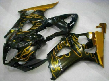 03-04 Gold Black GSXR 1000 Motorcycle Fairings