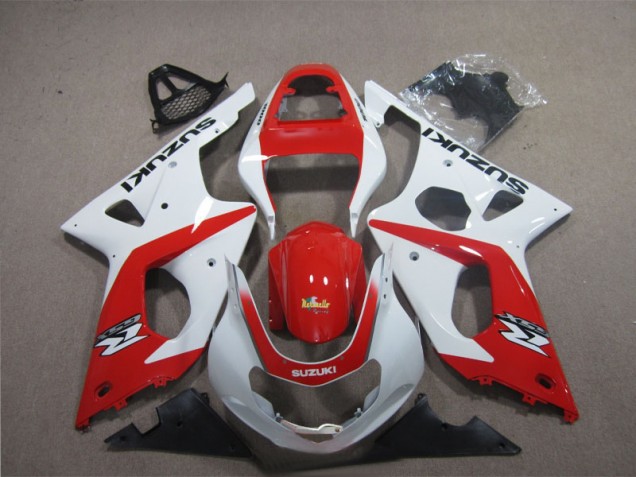 03-04 Red White GSXR 1000 Motorcycle Fairing