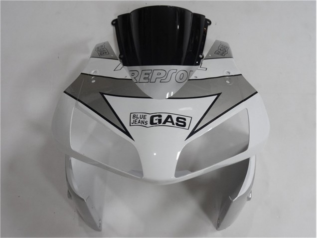 03-04 Silver White Black Repsol CBR600RR Motorcycle Fairing 03-04 Silver White Black Repsol CBR600RR Motorcycle Fairing