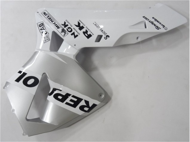 03-04 Silver White Black Repsol CBR600RR Motorcycle Fairing 03-04 Silver White Black Repsol CBR600RR Motorcycle Fairing