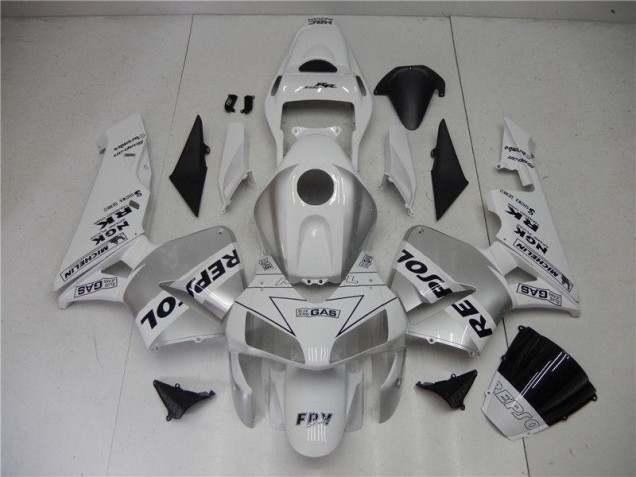 03-04 Silver White Black Repsol CBR600RR Motorcycle Fairings 03-04 Silver White Black Repsol CBR600RR Motorcycle Fairings