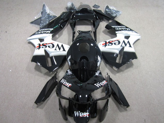 03-04 West White Black CBR600RR Motorcycle Fairings 03-04 West White Black CBR600RR Motorcycle Fairings