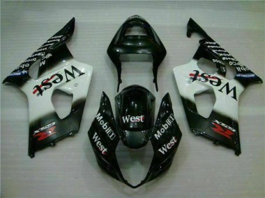 03-04 White Black GSXR 1000 Full Motorcycle Fairing Kits