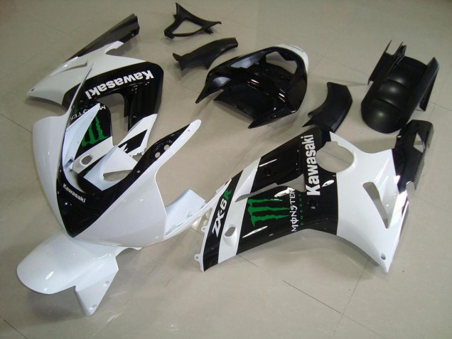 03-04 White Monster ZX6R Motorcycle Fairing