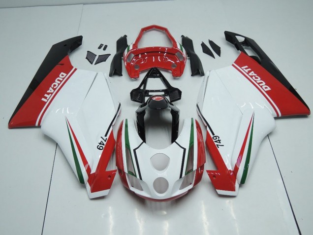03-04 White Red with Tail Open Ducati 749 999 Motorcycle Fairings 03-04 White Red with Tail Open Ducati 749 999 Motorcycle Fairings