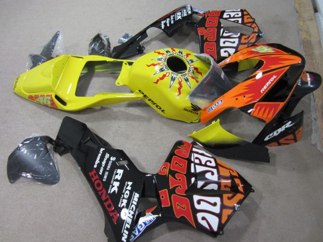 03-04 Yellow Black Repsol 46 CBR600RR Motorcycle Fairings 03-04 Yellow Black Repsol 46 CBR600RR Motorcycle Fairings