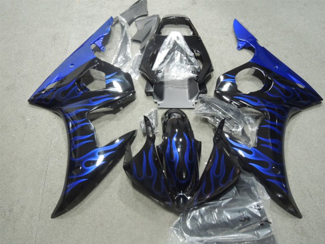 03-05 Black Blue Flame YZF R6 Motorcycle Fairing 03-05 Black Blue Flame YZF R6 Motorcycle Fairing