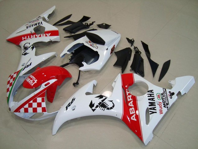 03-05 Red White YZF R6 Full Motorcycle Fairing Kits 03-05 Red White YZF R6 Full Motorcycle Fairing Kits