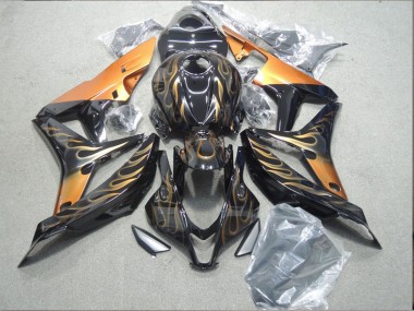 04-05 Black Gold Flame CBR1000RR Motorcycle Fairings