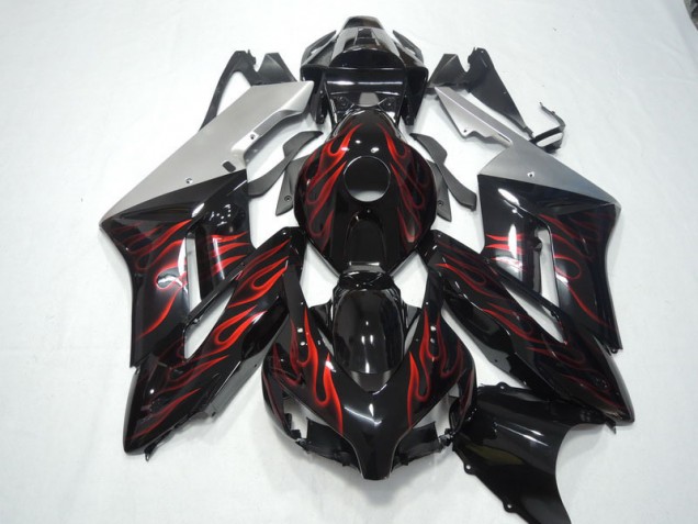 04-05 Black Red Flame CBR1000RR Motorcycle Fairings 04-05 Black Red Flame CBR1000RR Motorcycle Fairings
