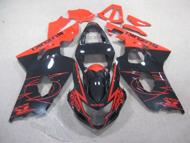 04-05 Black Red GSXR 600 Motorcycle Fairings 04-05 Black Red GSXR 600 Motorcycle Fairings
