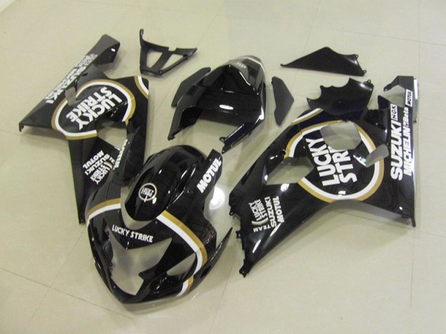 04-05 Black White Lucky Strike Motul GSXR 750 Motorcycle Fairings 04-05 Black White Lucky Strike Motul GSXR 750 Motorcycle Fairings