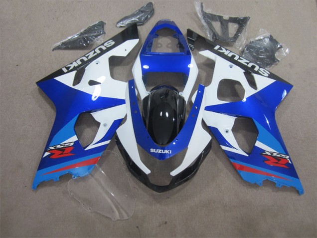 04-05 Blue White GSXR 600 Motorcycle Fairing 04-05 Blue White GSXR 600 Motorcycle Fairing