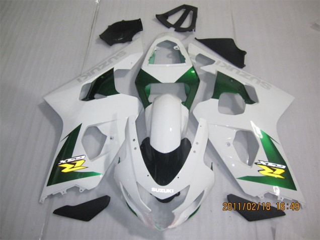 04-05 White Green GSXR 600 Motorcycle Fairings