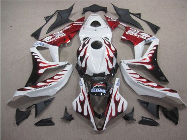 04-05 White Red Flame SHARK CBR1000RR Motorcycle Fairings