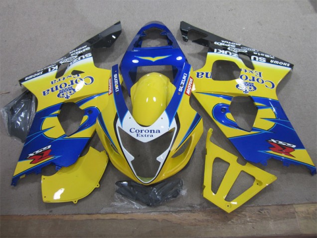 04-05 Yellow Blue Corona Extra GSXR 600 Motorcycle Fairing 04-05 Yellow Blue Corona Extra GSXR 600 Motorcycle Fairing