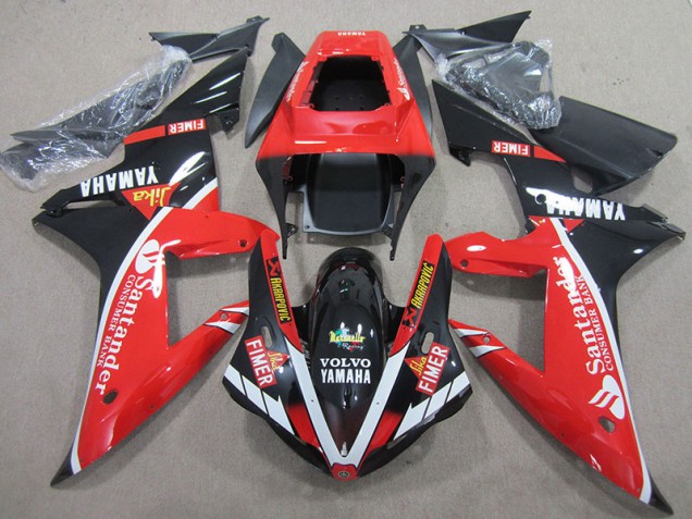 04-06 Red Black White Santander YZF R1 Motorcycle Fairings
