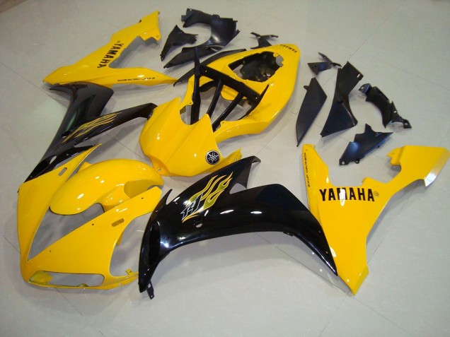 04-06 Yellow Black Flame YZF R1 Motorcycle Fairings 04-06 Yellow Black Flame YZF R1 Motorcycle Fairings