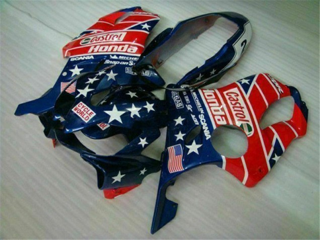 04-07 Blue Red Castrol Cycle World CBR600 F4i Motorcycle Fairings 04-07 Blue Red Castrol Cycle World CBR600 F4i Motorcycle Fairings