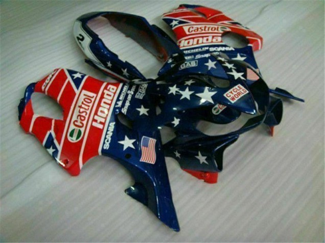 04-07 Blue Red Castrol Cycle World CBR600 F4i Motorcycle Fairings 04-07 Blue Red Castrol Cycle World CBR600 F4i Motorcycle Fairings