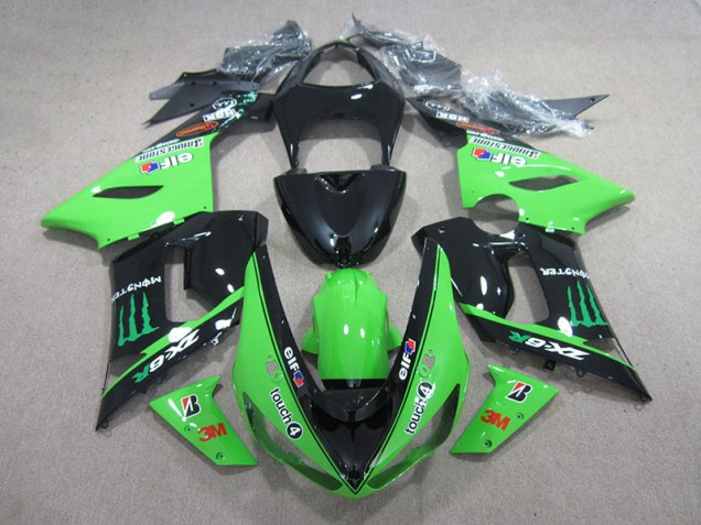 05-06 Black Green 3M Touch4 Monster ZX6R Motorcycle Fairings 05-06 Black Green 3M Touch4 Monster ZX6R Motorcycle Fairings
