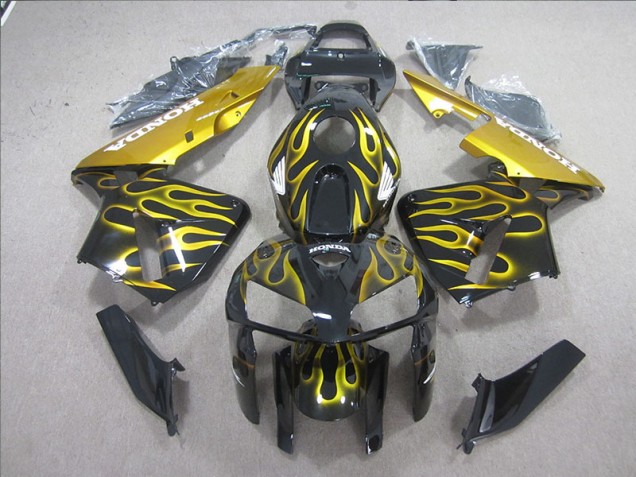 05-06 Black Yellow Flame CBR600RR Motorcycle Fairings 05-06 Black Yellow Flame CBR600RR Motorcycle Fairings