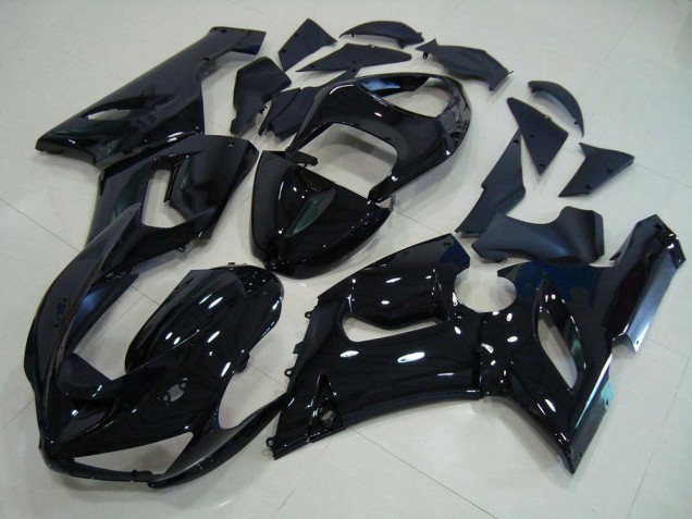 05-06 Glossy Black ZX6R Motorcycle Fairings 05-06 Glossy Black ZX6R Motorcycle Fairings