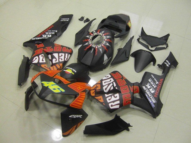 05-06 Matte Black Rossi CBR600RR Motorcycle Fairings 05-06 Matte Black Rossi CBR600RR Motorcycle Fairings