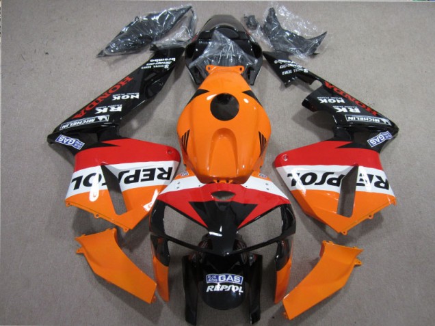 05-06 Orange Red Black Repsol CBR600RR Motorcycle Fairings 05-06 Orange Red Black Repsol CBR600RR Motorcycle Fairings