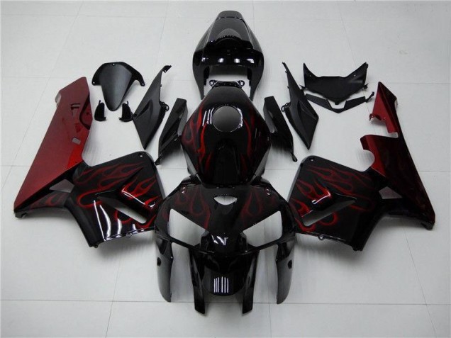 05-06 Red Flame Black CBR600RR Motorcycle Fairings 05-06 Red Flame Black CBR600RR Motorcycle Fairings