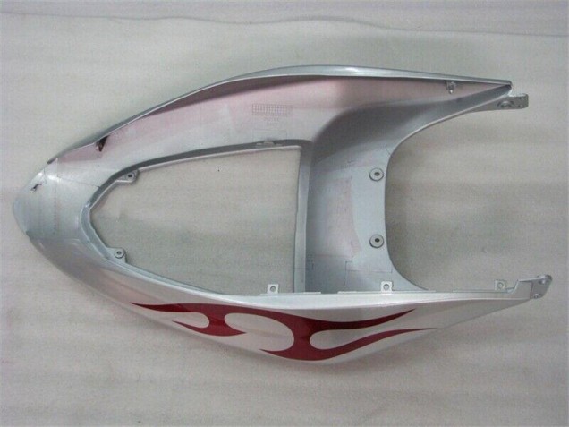 05-06 Silver Red Flames ZX6R Motorcycle Fairings 05-06 Silver Red Flames ZX6R Motorcycle Fairings