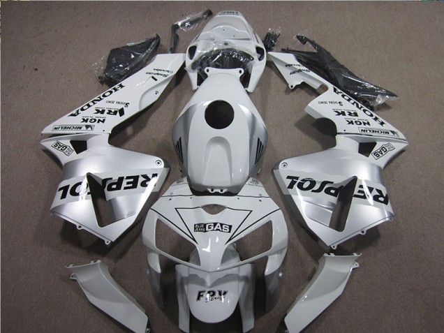 05-06 White Black Repsol CBR600RR Motorcycle Fairing