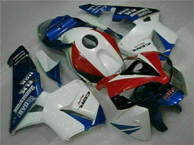 05-06 White Blue CBR600RR Motorcycle Fairings 05-06 White Blue CBR600RR Motorcycle Fairings