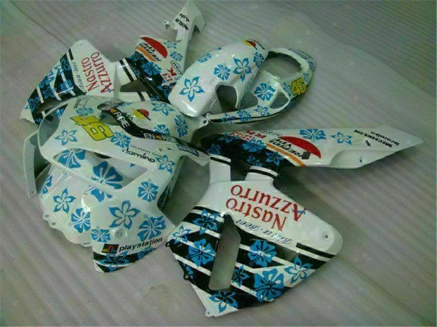 05-06 White Blue Nastro Azzurro 46 CBR600RR Motorcycle Fairing 05-06 White Blue Nastro Azzurro 46 CBR600RR Motorcycle Fairing